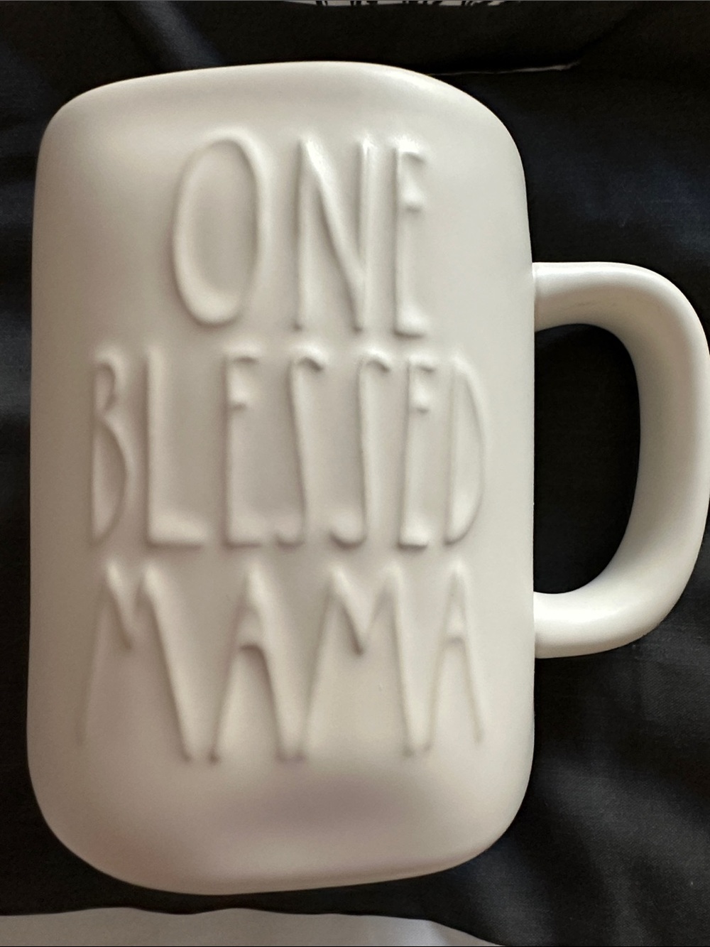 Rae Dunn One Blessed Mama White Ceramic Mug